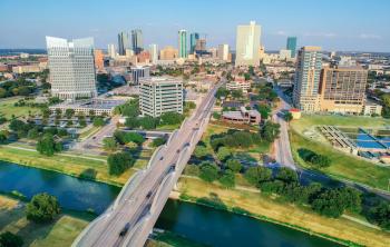 Aerial view of downtown Fort Worth, Texas