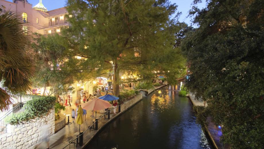 View of San Antonio, Texas' Riverwalk at Night