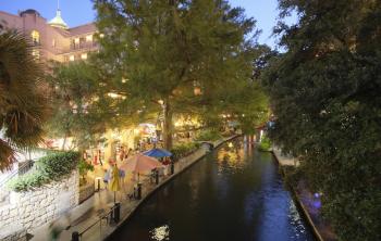 View of San Antonio, Texas' Riverwalk at Night